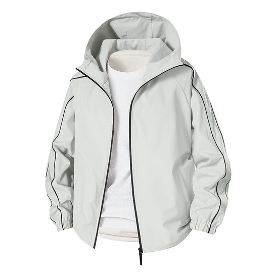 Herren Leichte Softshell-Outdoorjacke mit Kapuze, elastischen Bündchen und durchgehendem Reißverschluss Nord Taschen