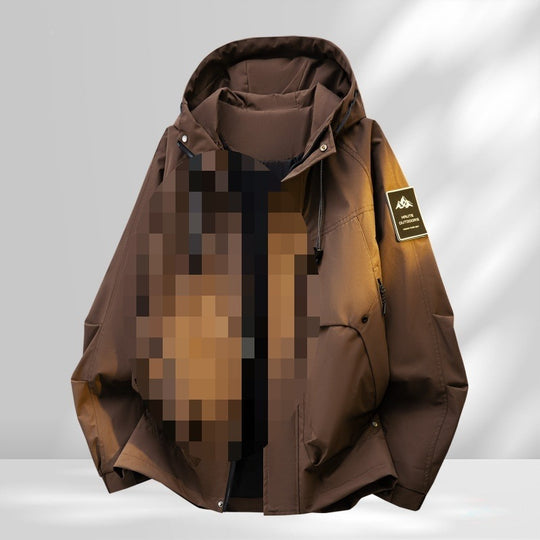 Herren Oversize-Utility-Outdoorjacke mit Kapuze, wattierter Innenlage & Multifunktionstaschen Nord Taschen