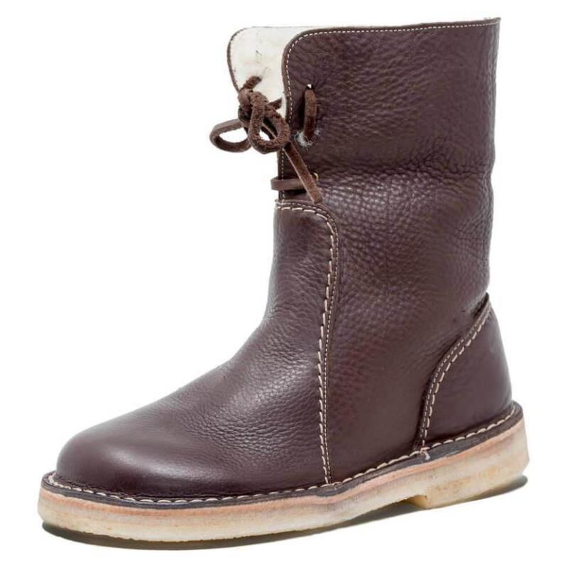 Damen Lederstiefel mit komfortablem Innenfutter und modischem Riemen Nord Taschen
