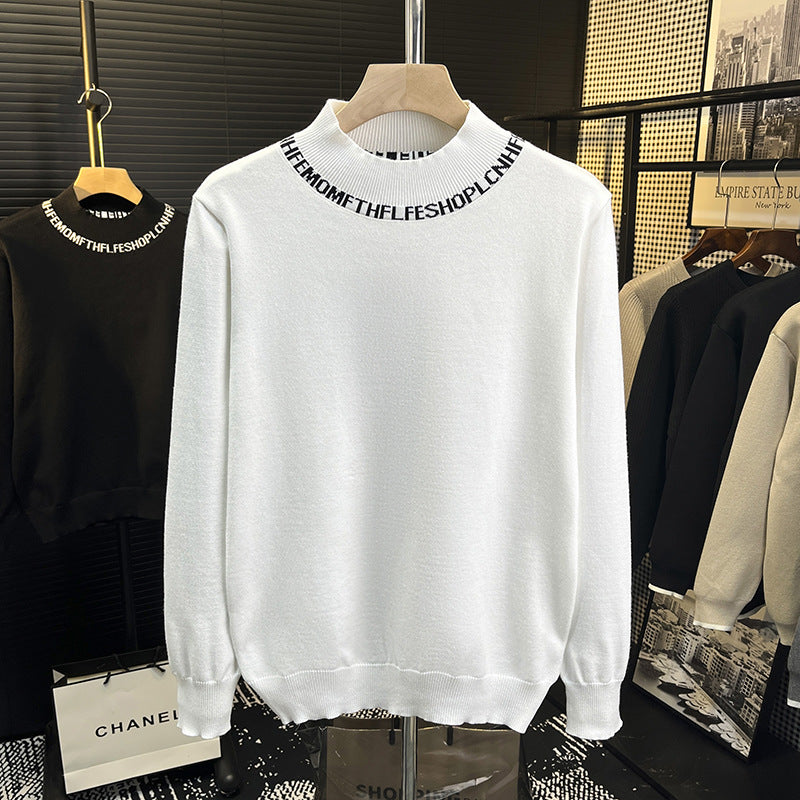 Unisex Feinstrickpullover mit kurzem Stehkragen und kontrastierendem Schriftkragen Nord Taschen