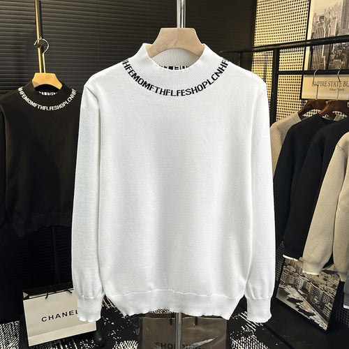Unisex Feinstrickpullover mit kurzem Stehkragen und kontrastierendem Schriftkragen Nord Taschen