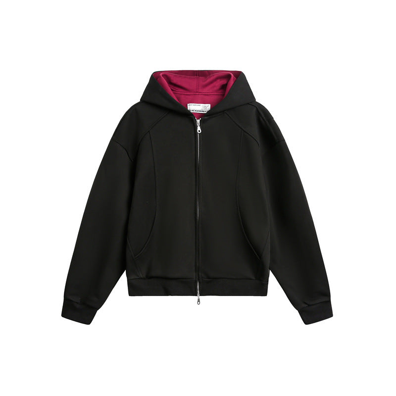 Unisex Oversize Kapuzen-Sweatjacke aus French-Terry mit Raglanärmeln und Zweiwegreißverschluss Nord Taschen