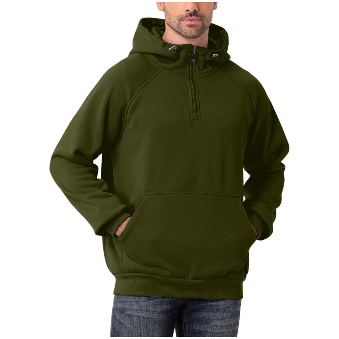 Herren Halbzip-Hoodie mit verstellbarer Kapuze, Kängurutasche und Raglanärmeln Nord Taschen