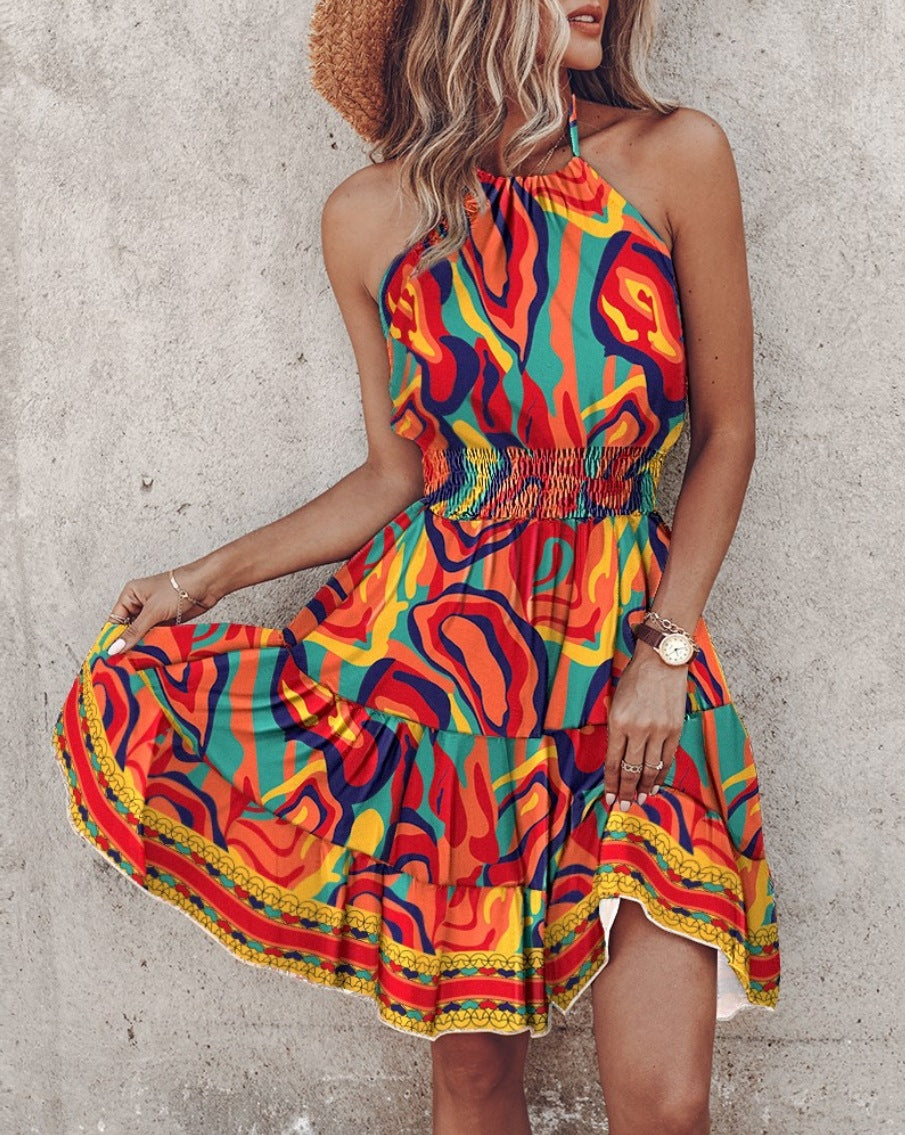 Damen Trendiges Kleid mit Raffung und asymmetrischem Saum