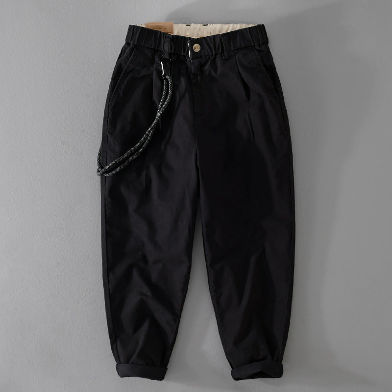 Herren Kordelbund-Tapered-Hose aus Baumwollmix mit elastischem Bund und konischem Bein Nord Taschen