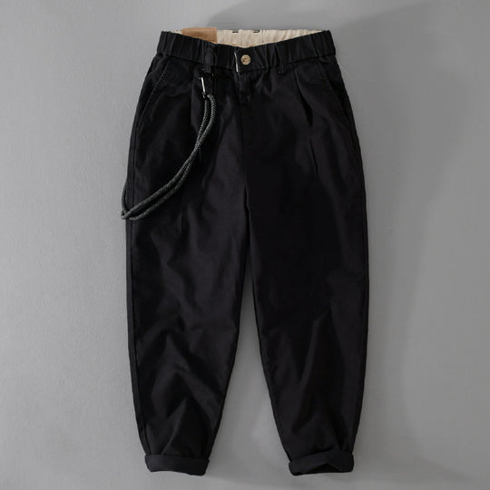 Herren Kordelbund-Tapered-Hose aus Baumwollmix mit elastischem Bund und konischem Bein Nord Taschen