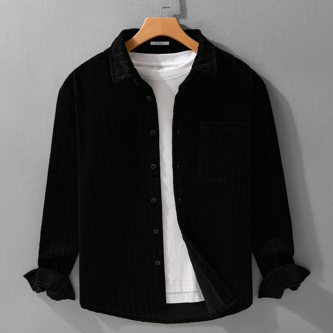 Herren Cord-Overshirt mit markanter Rippenstruktur und Brusttasche Nord Taschen