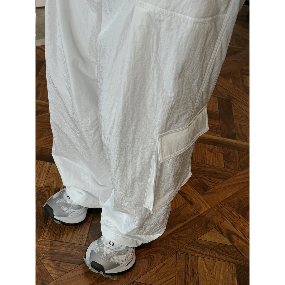 Damen Weite High‑Waist Cargo‑Palazzo‑Hose mit aufgesetzten Klappentaschen Nord Taschen