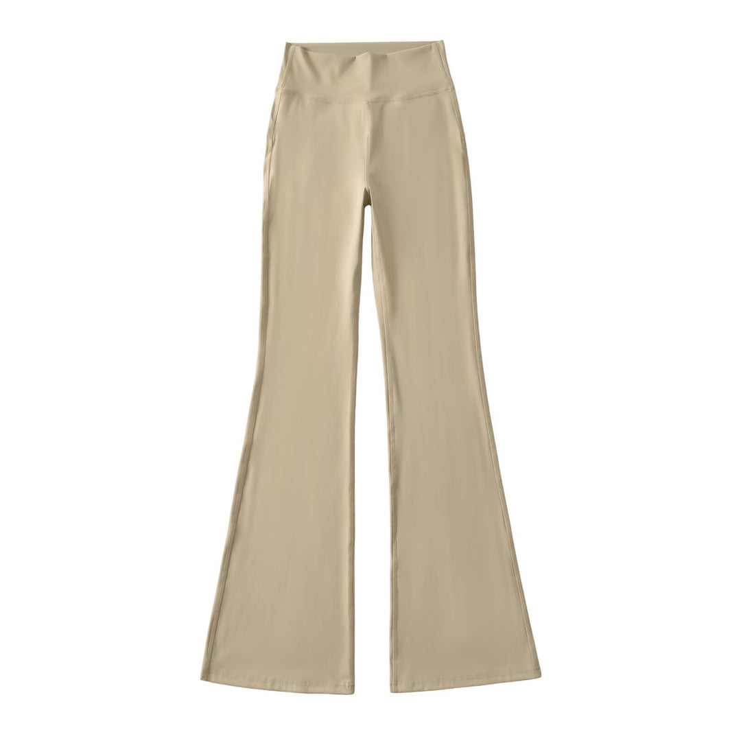 Damen Hochtaillierte ausgestellte Yoga‑Hose mit Formbund Nord Taschen
