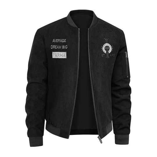 Herren Modische Bomberjacke mit Stickerei Nord Taschen
