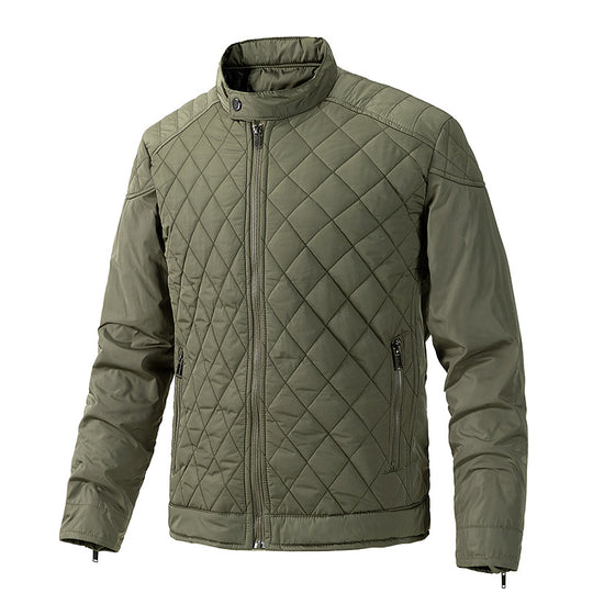 Herren gesteppte leichte Thermojacke mit Stehkragen und Reißverschluss Nord Taschen