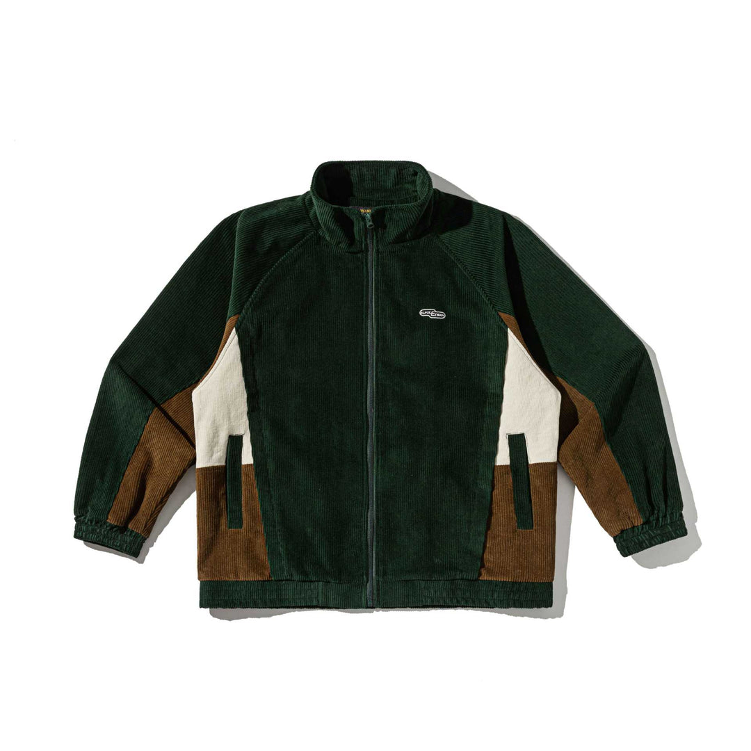 Unisex Kurz geschnittene Cord-Trackjacke im Retro-Utility-Stil mit Stehkragen Nord Taschen