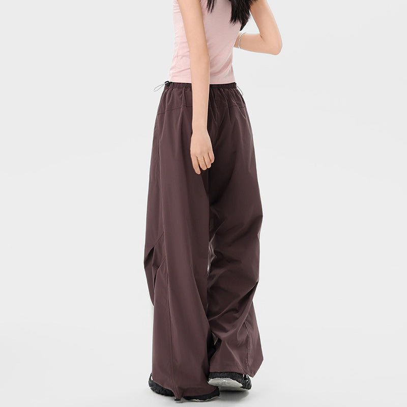 Damen weite technische Cargohose mit Kordelzugbund Nord Taschen