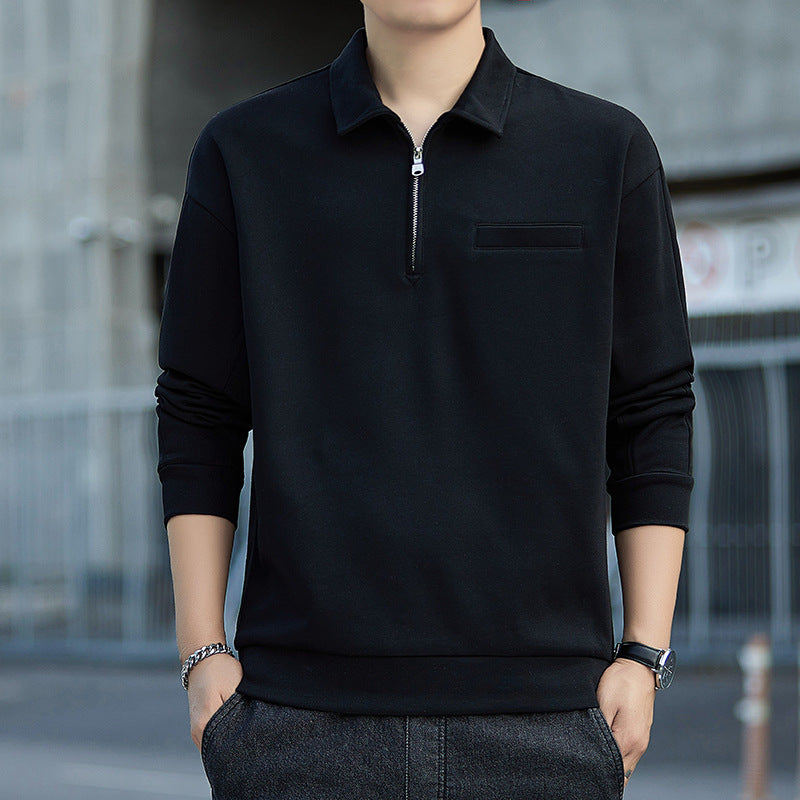 Herren Halbzip-Sweatshirt mit Polokragen und Brustleistentasche Nord Taschen