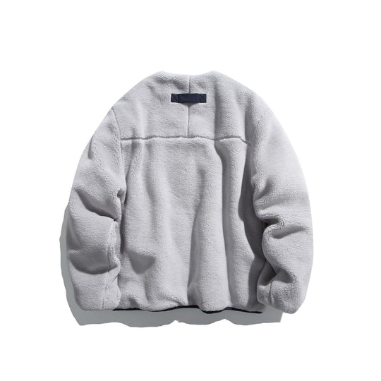 Unisex Kurz geschnittene Teddy‑Fleecejacke mit Nylon‑Brusttasche und durchgehendem Reißverschluss Nord Taschen