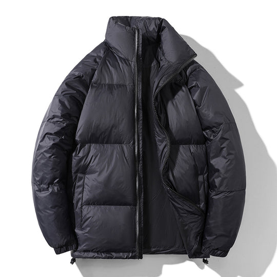 Herren Isolierte gesteppte Thermo-Pufferjacke mit Stehkragen und Kordelzugsaum Nord Taschen