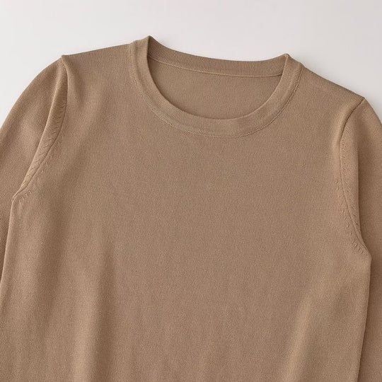 Damen Feinstrick-Pullover mit Streifenmuster, Rundhalsausschnitt und Zierknopfbesatz Nord Taschen