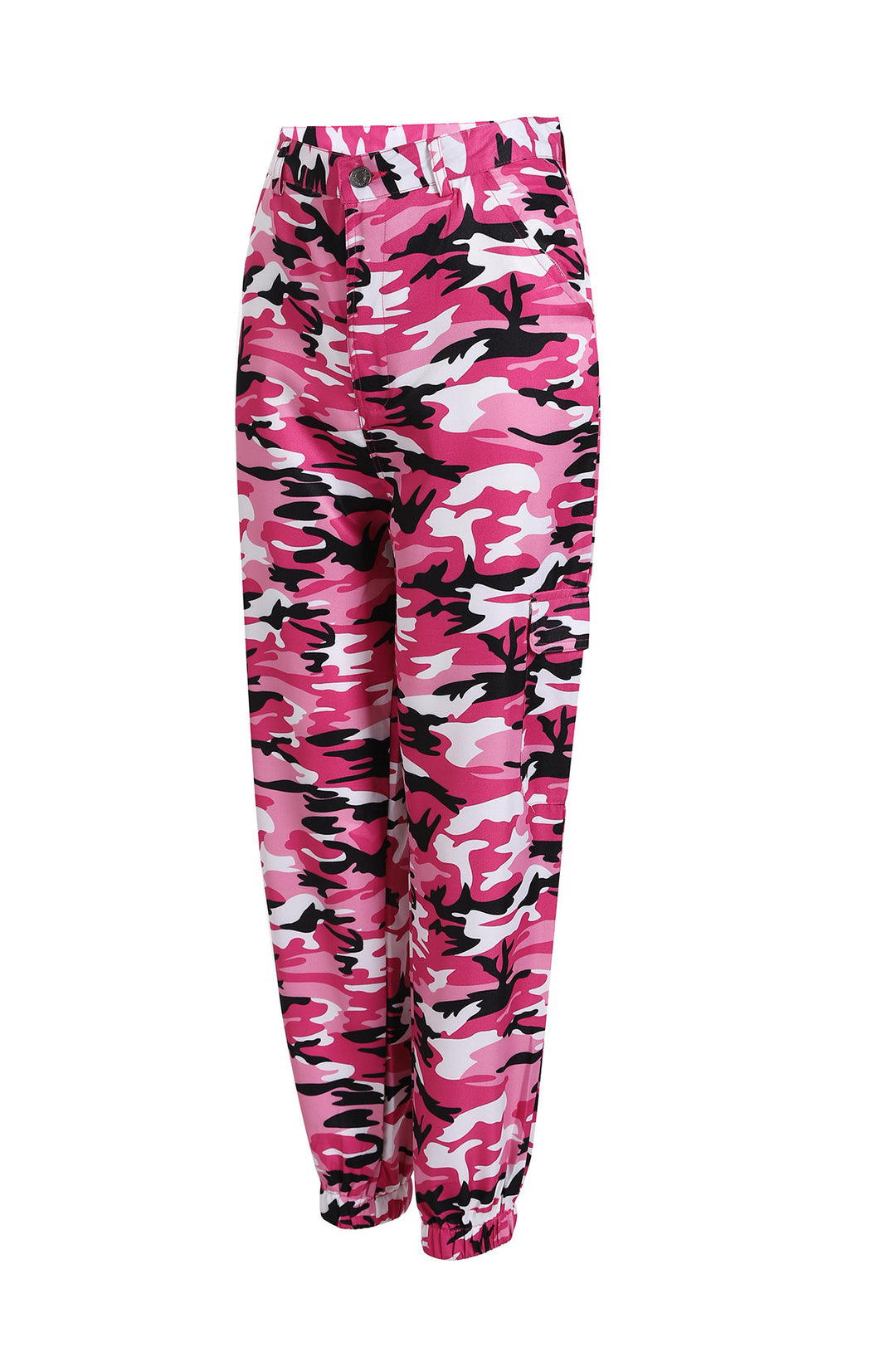 Damen Cargo-Jogginghose mit Camouflage-Muster und elastischen Bündchen Nord Taschen