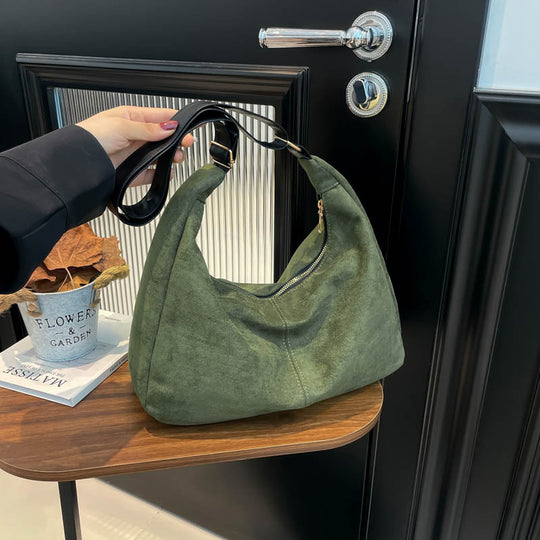 Damen elegante Schultertasche aus weichem Mikrofaserstoff Nord Taschen