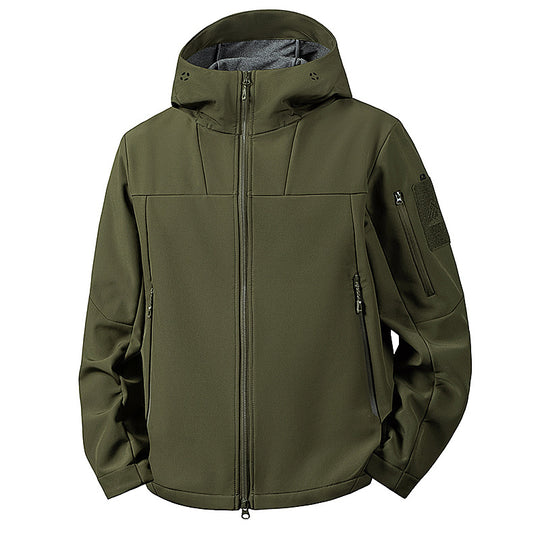 Herren wind- und wasserabweisende Softshelljacke mit Kapuze und taktischen Taschen Nord Taschen