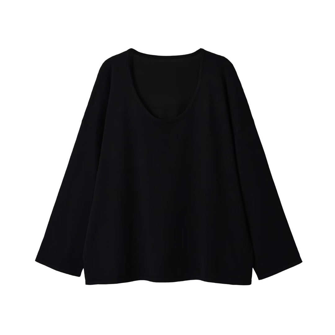 Damen Oversize Sweatshirt mit tiefem Rundhalsausschnitt und überschnittener Schulter Nord Taschen