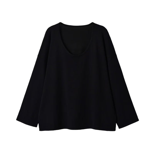 Damen Oversize Sweatshirt mit tiefem Rundhalsausschnitt und überschnittener Schulter Nord Taschen