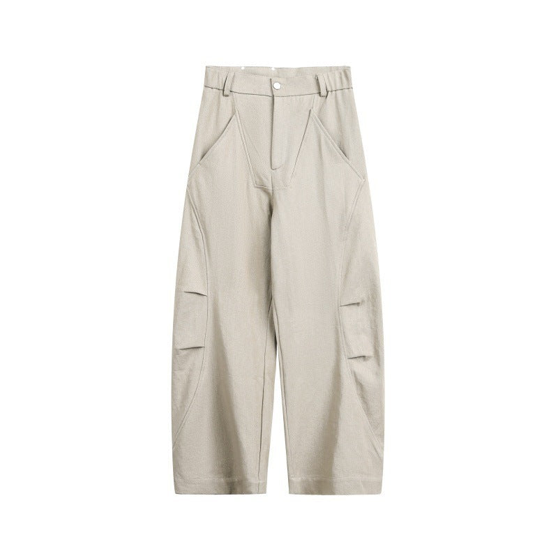 Unisex Weite Cropped-Cargohose mit hoher Taille und Utility-Taschen Nord Taschen