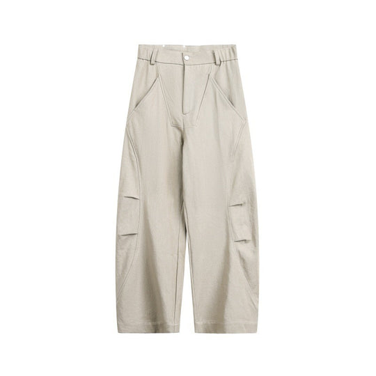 Unisex Weite Cropped-Cargohose mit hoher Taille und Utility-Taschen Nord Taschen