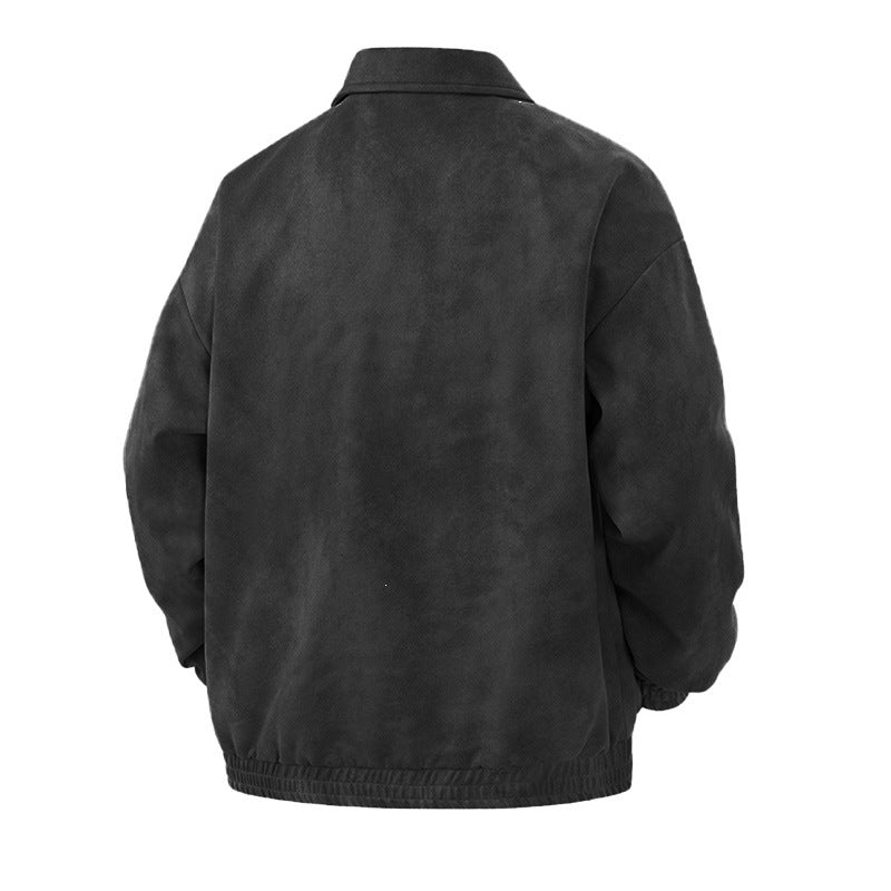 Herren Smarter Overshirt‑Bomber in Veloursleder‑Optik mit Zwei‑Wege‑Metallreißverschluss Nord Taschen