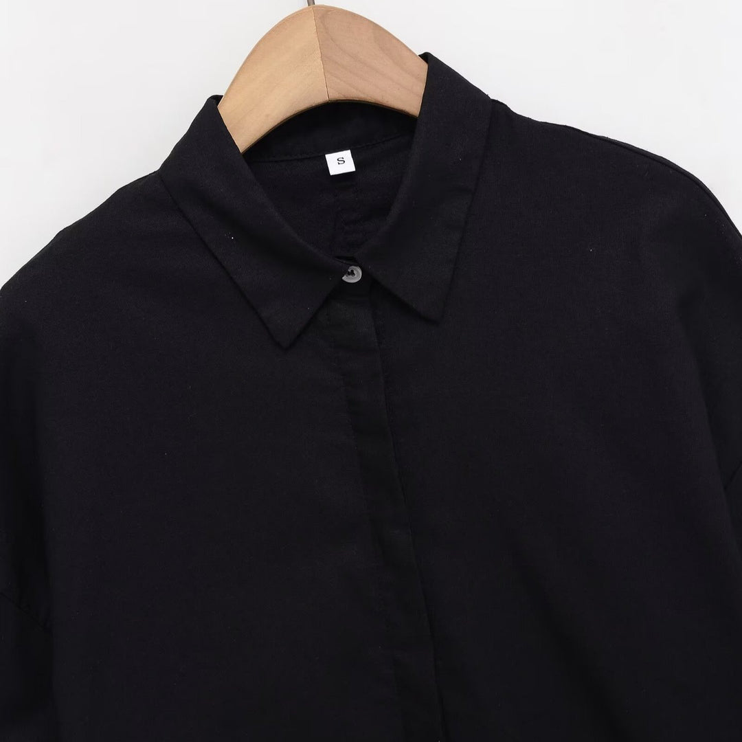 Damen Oversized-Hemdbluse mit kastiger Silhouette und Fledermausärmeln Nord Taschen