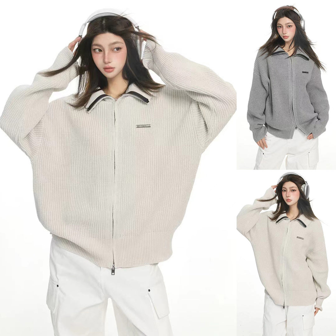 Damen Modische Oversized Strickjacke Nord Taschen