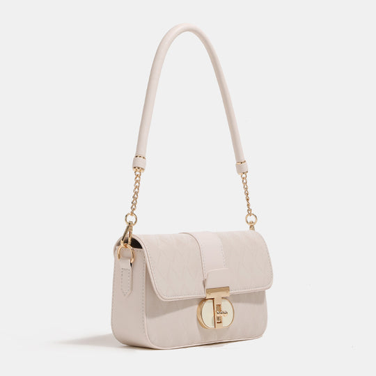 Damen Umhängetasche mit eleganter Steppung und fein gearbeiteten Metallakzenten Nord Taschen