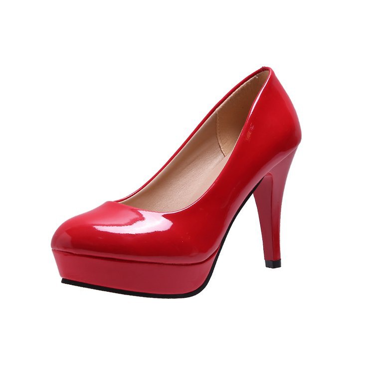 Damen Glamouröse Plateau-Pumps mit hochglänzendem Finish und elegantem Design