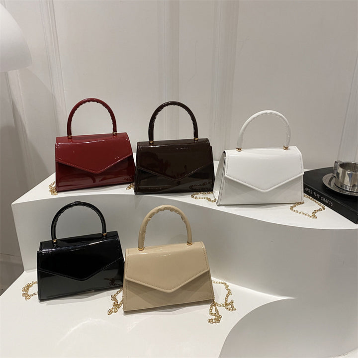 Damen elegante Handtasche im modernen Lacklederdesign Nord Taschen