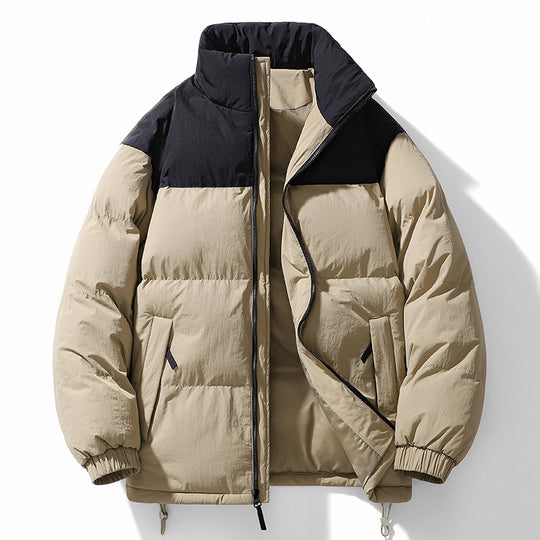 Herren Gefütterte Steppjacke mit hohem Kragen, Kordelzugsaum und Kontrastpaneel Nord Taschen