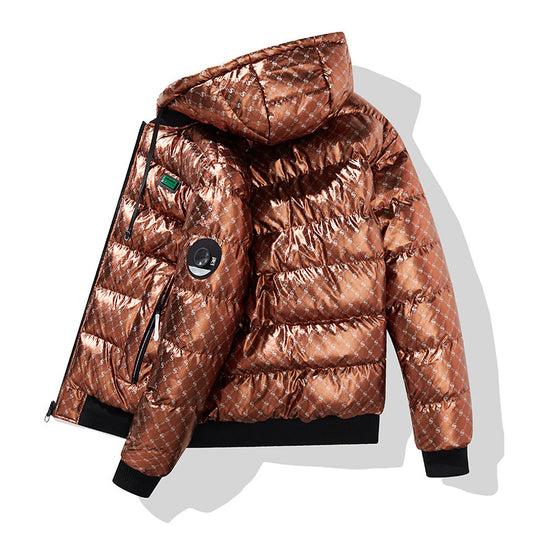 Herren Modische Steppjacke mit Kapuze und glänzendem Finish Nord Taschen