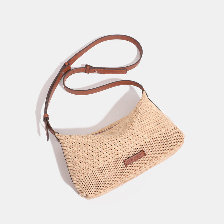 Damen Hobo-Tasche aus handgewebtem Material mit eleganten Lederakzenten Nord Taschen