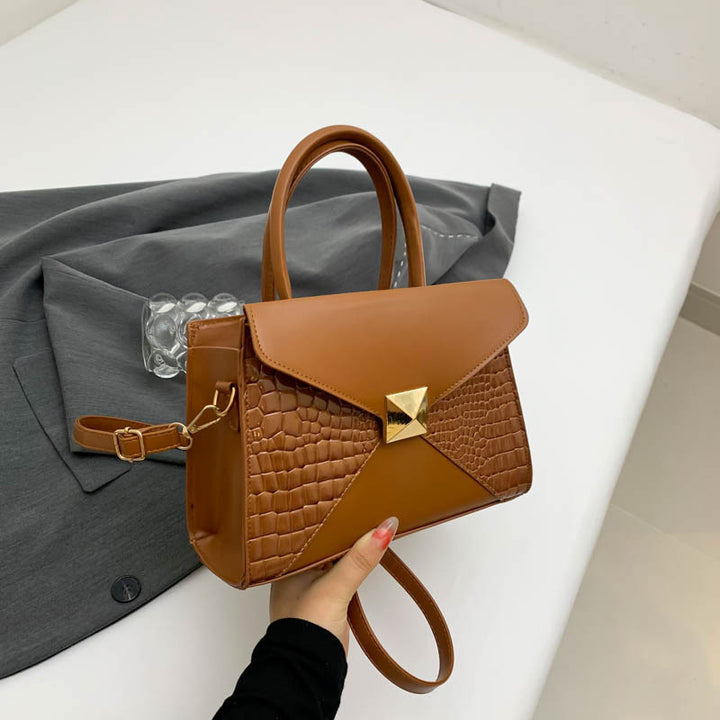 Damen elegante Handtasche mit moderner Krokodilprägung und stilvollem Verschluss Nord Taschen