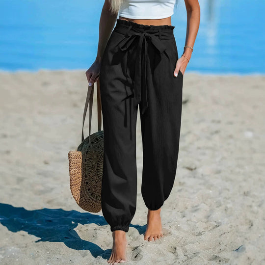 Damen Weite, lässige Strandhose Nord Taschen