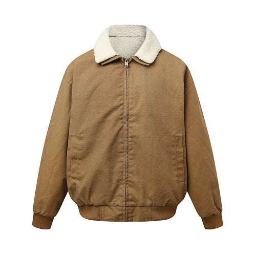 Unisex Wattierte Boxy-Bomberjacke mit Teddykragen Nord Taschen