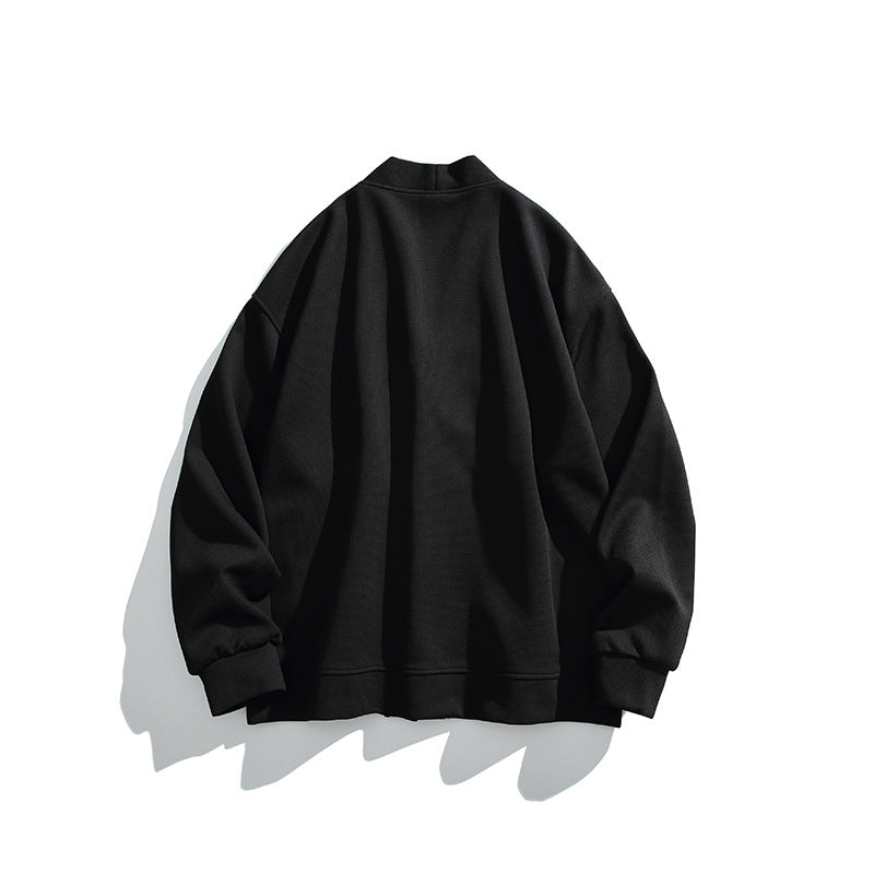 Herren weit geschnittene Kimono-Jacke im Hanfu-Stil mit Kordelverschlüssen und aufgesetzten Taschen Nord Taschen