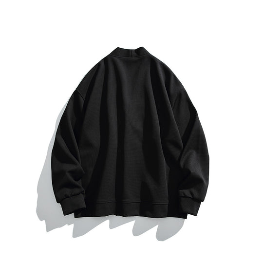 Herren weit geschnittene Kimono-Jacke im Hanfu-Stil mit Kordelverschlüssen und aufgesetzten Taschen Nord Taschen