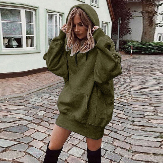 Damen Oversize Kapuzenkleid mit Kängurutasche Nord Taschen
