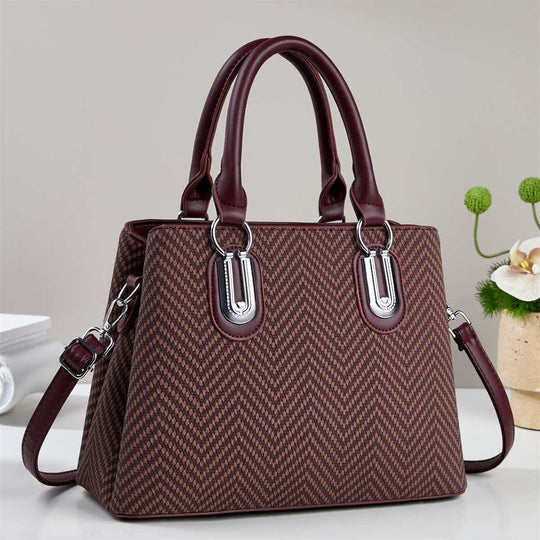 Damen elegante Handtasche mit modernem Zickzack-Muster und abnehmbarem Schulterriemen Nord Taschen