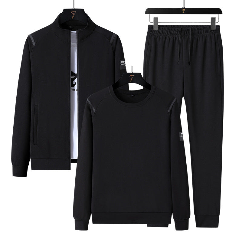 Herren Sportlicher Trainingsanzug-Set mit Reißverschlussjacke, Rundhalsausschnitt-Sweatshirt und Slim-Fit Jogginghose Nord Taschen