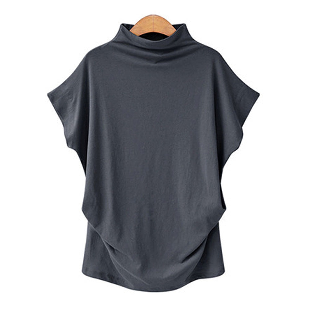 Damen Drapiertes Oversize-Top Stehkragen