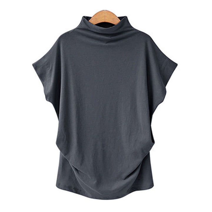 Damen Drapiertes Oversize-Top Stehkragen