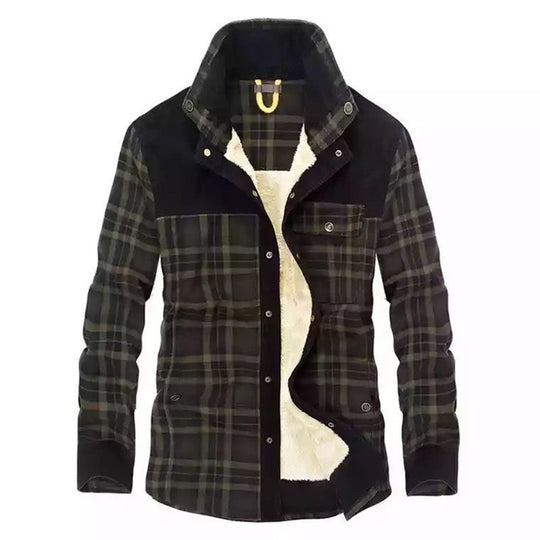 Herren Flanell‑Fieldshirt mit Teddyfleece‑Innenfutter und Velours‑Schulterpartie Nord Taschen
