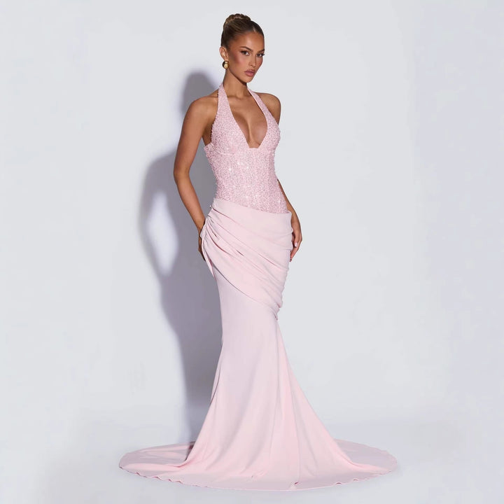Damen Glänzendes Abendkleid mit figurbetontem Schnitt und schimmernden Pailletten