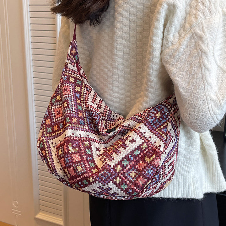Damen Hobo-Tasche mit buntem geometrischem Muster Nord Taschen